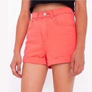 American Apparel Bull Denim Cuff Shorts Watermelon